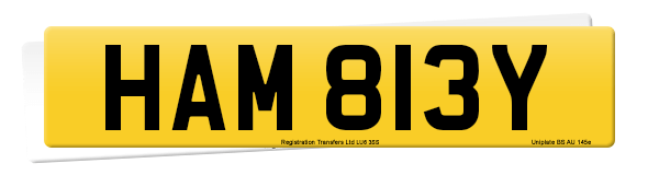 Registration number HAM 813Y